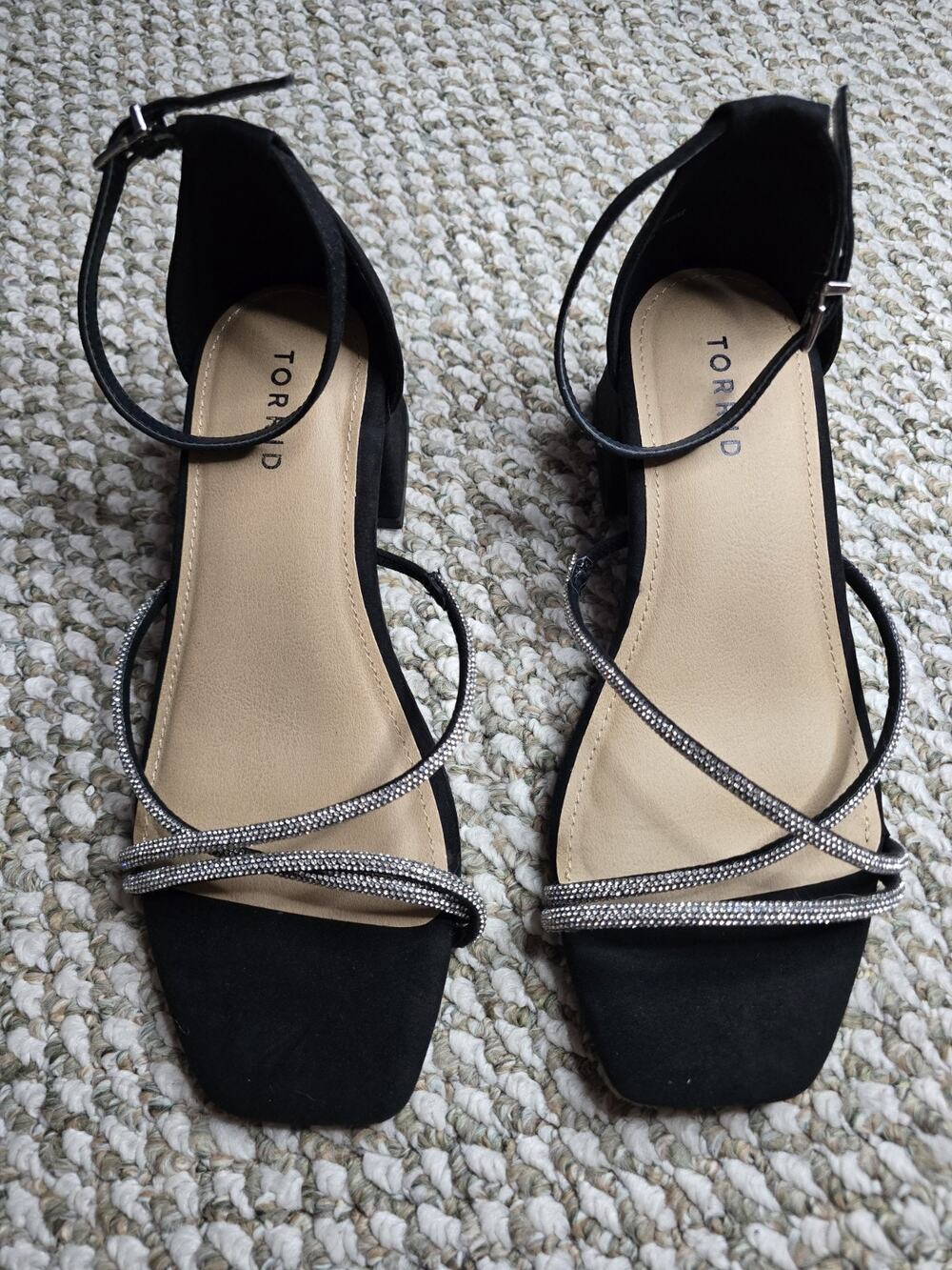 Torried Imbellished block Heel Sandal Size 9.5
